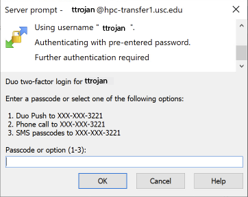 WinSCP Duo authentication